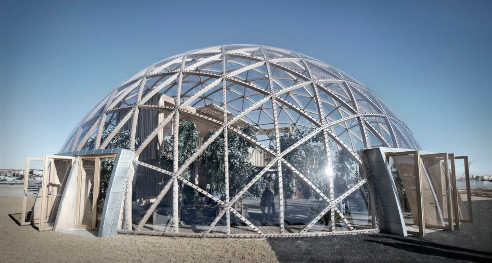 Engineered Geodesic Dome Roof Water Tank Construction